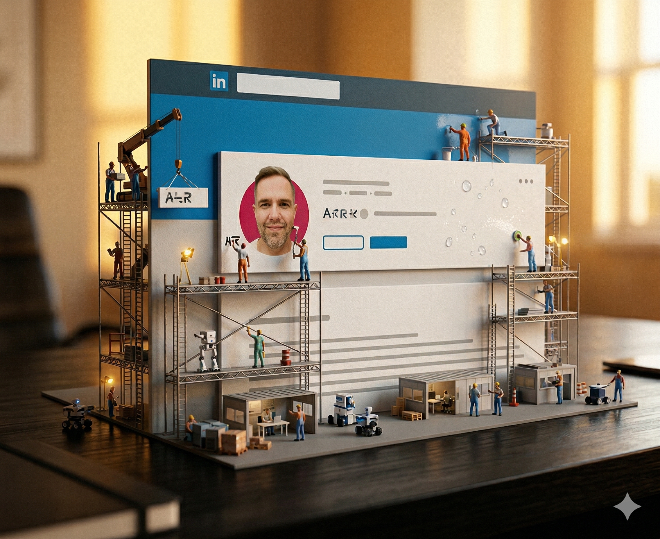 LinkedIn profile being built — executive visibility in action